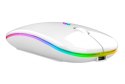 AK211B Mysz bezprzewodowa rgb biała