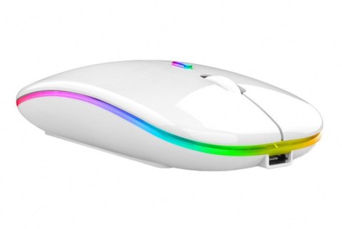 AK211B Mysz bezprzewodowa rgb biała AK211B Mysz bezprzewodowa rgb biała