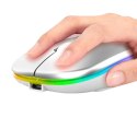 AK211B Mysz bezprzewodowa rgb biała