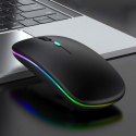 AK211B Mysz bezprzewodowa rgb biała