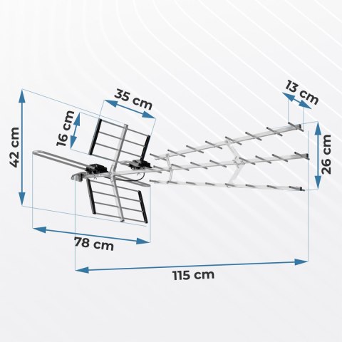 Antena zewnętrzna kierunkowa TV ultra HD 4K Berdsen BD-952 Antena zewnętrzna kierunkowa TV ultra HD 4K Berdsen BD-952