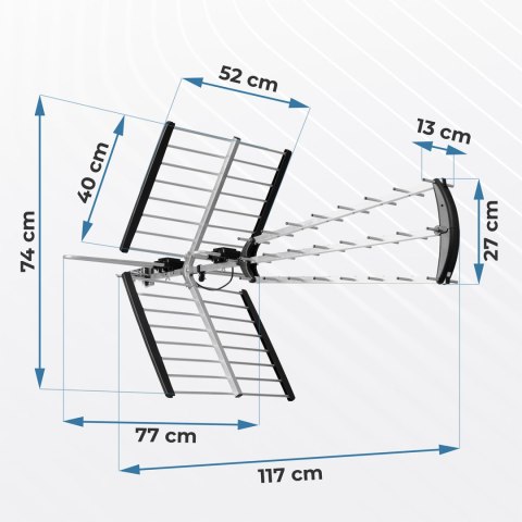 Antena zewnętrzna kierunkowa TV ultra HD 4K Berdsen BD-953 Antena zewnętrzna kierunkowa TV ultra HD 4K Berdsen BD-953