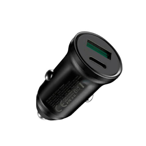 Ładowarka samochodowa 30 W USB + USB typu C z funkcją PowerDelivery i QuickCharge Ładowarka samochodowa 30 W USB + USB typu C z funkcją PowerDelivery i QuickCharge