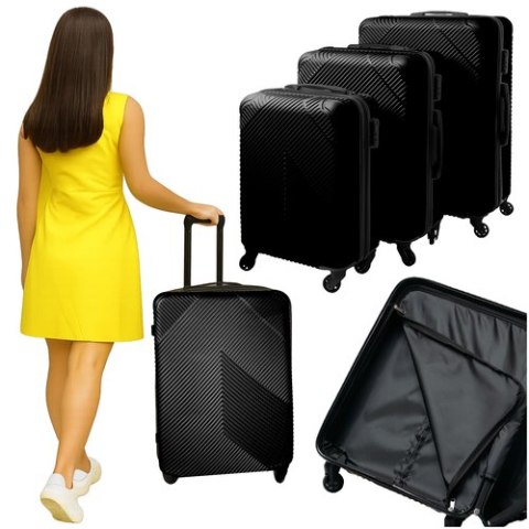 Zestaw walizek 3w1- czarne Trizand 26661 Zestaw walizek 3w1- czarne Trizand 26661