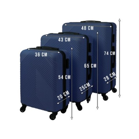 Zestaw walizek 3w1- granatowe Trizand 26664 Zestaw walizek 3w1- granatowe Trizand 26664