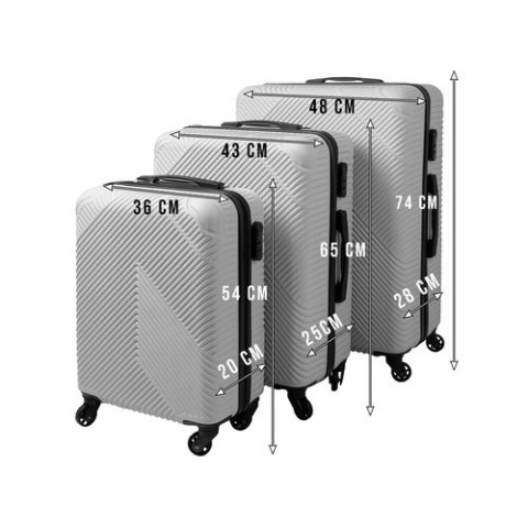 Zestaw walizek 3w1- szare Trizand 26662 Zestaw walizek 3w1- szare Trizand 26662