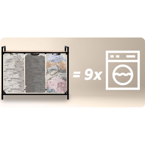 Kosz na pranie bieliznę trzykomorowy na stelażu 120 l Massido Kosz na pranie bieliznę trzykomorowy na stelażu 120 l Massido