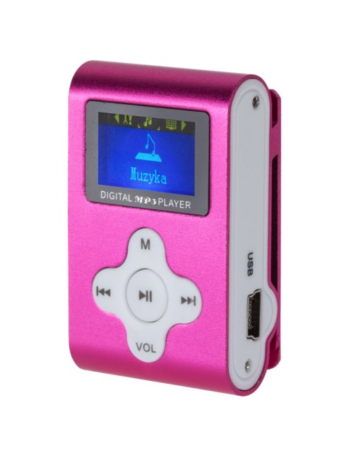 Odtwarzacz MP3 z wyświetlaczem Quer (różowy) Odtwarzacz MP3 z wyświetlaczem Quer (różowy)
