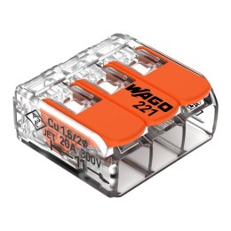 Złączka Wago 3-torowa, model: 221-413, od 0,20-4,00mm?, 5 szt