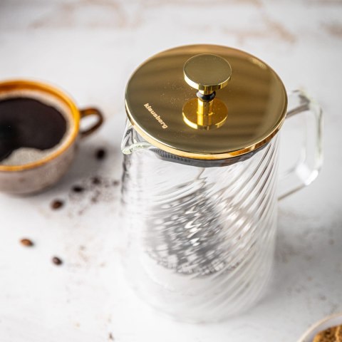 ZAPARZACZ DO KAWY HERBATY SZKLANY 600ML FRENCH PRESS KLAUSBERG KB-7766 ZŁOTY ZAPARZACZ DO KAWY HERBATY SZKLANY 600ML FRENCH PRESS KLAUSBERG KB-7766 ZŁOTY