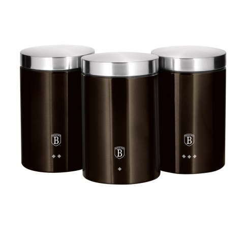 ZESTAW 3 POJEMNIKÓW KUCHENNYCH BERLINGER HAUS SHINY BLACK BH-6828