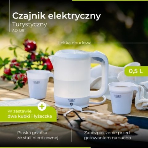 AD 1381 Czajnik elektryczny plastikowy turystyczny 0,5 l AD 1381 Czajnik elektryczny plastikowy turystyczny 0,5 l