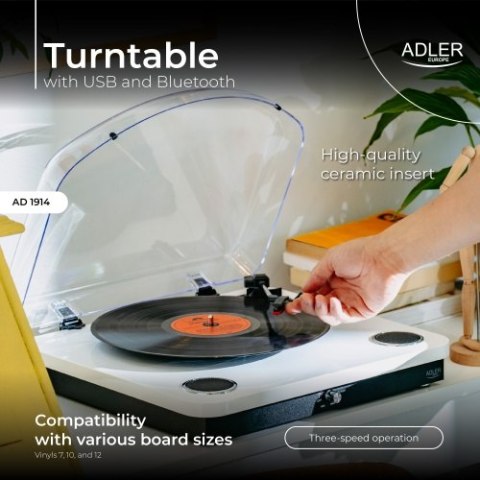 AD 1914 White Gramofon z usb i bluetooth AD 1914 White Gramofon z usb i bluetooth