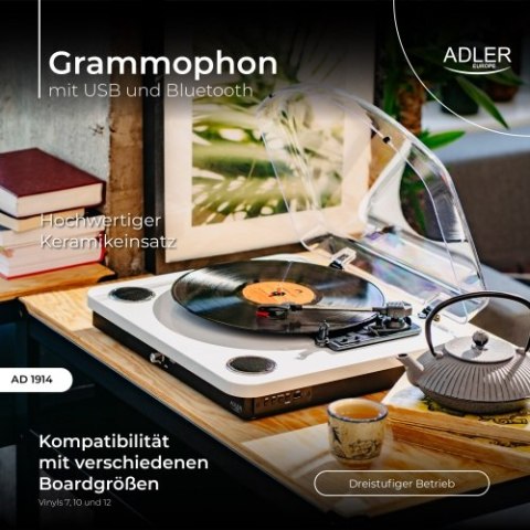 AD 1914 White Gramofon z usb i bluetooth AD 1914 White Gramofon z usb i bluetooth