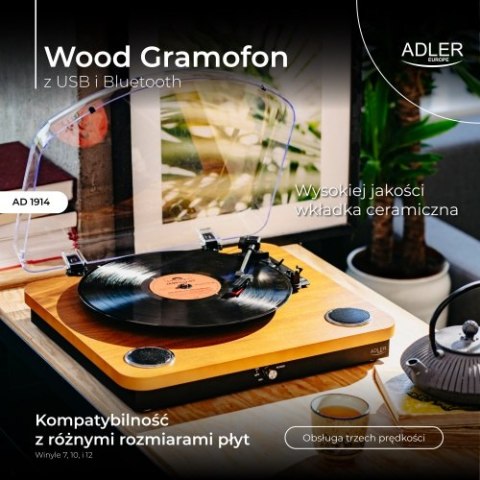 AD 1914 Wood Gramofon z usb i bluetooth AD 1914 Wood Gramofon z usb i bluetooth