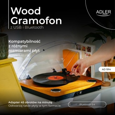 AD 1914 Wood Gramofon z usb i bluetooth AD 1914 Wood Gramofon z usb i bluetooth