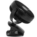 AD 7342 black Wentylator biurkowy z klipsem |akumulatorowy| 15,5 cm | 360° obrót| usb-c |