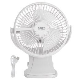 AD 7342 white Wentylator biurkowy z klipsem |akumulatorowy| 15,5 cm | 360° obrót| usb-c |