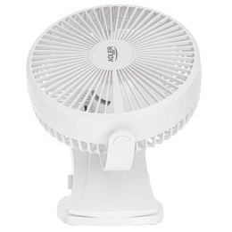 AD 7342 white Wentylator biurkowy z klipsem |akumulatorowy| 15,5 cm | 360° obrót| usb-c |