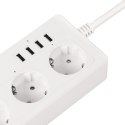 Listwa sieciowa Kruger&Matz 4 gniazda typu niemieckiego i 4xUSB 2100 mA Connect P6 Tuya