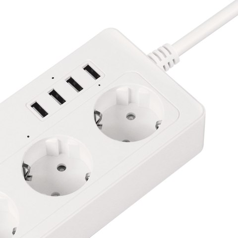 Listwa sieciowa Kruger&Matz 4 gniazda typu niemieckiego i 4xUSB 2100 mA Connect P6 Tuya Listwa sieciowa Kruger&Matz 4 gniazda typu niemieckiego i 4xUSB 2100 mA Connect P6 Tuya