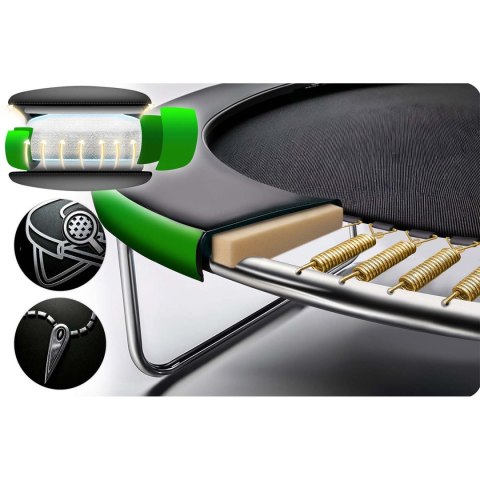 TRAMPOLINA OGRODOWA 14FT/435CM Z SIATKĄ WEWNĘTRZNĄ I DRABINKĄ NEO-SPORT