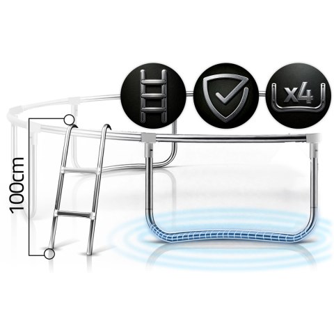 TRAMPOLINA OGRODOWA 14FT/435CM Z SIATKĄ WEWNĘTRZNĄ I DRABINKĄ NEO-SPORT