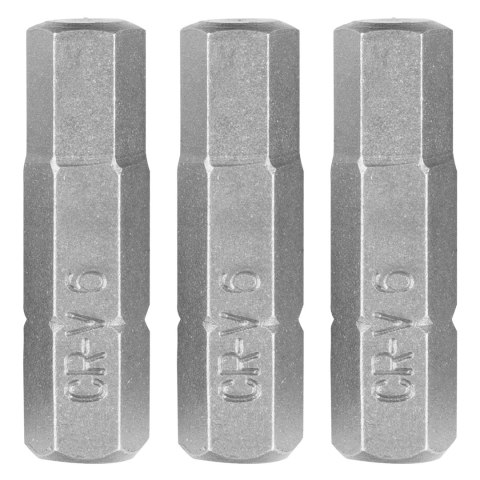 Bity Hex H6 x 25 mm, 3 szt.