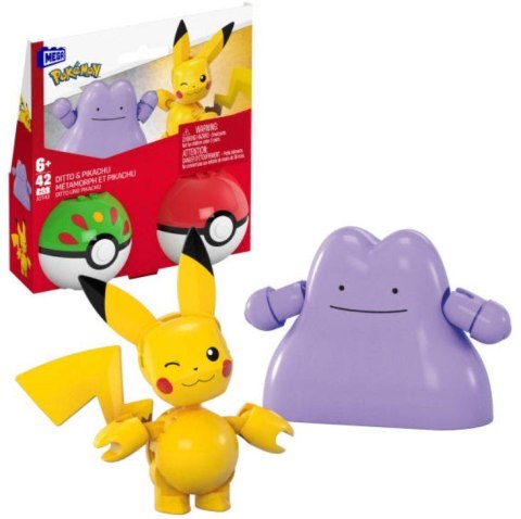 Klocki mega pokemon pokeball pikachu i ditto 42 elementy Klocki mega pokemon pokeball pikachu i ditto 42 elementy