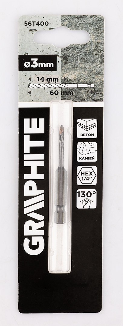 Wiertło do betonu Hex 3.0 mm Wiertło do betonu Hex 3.0 mm