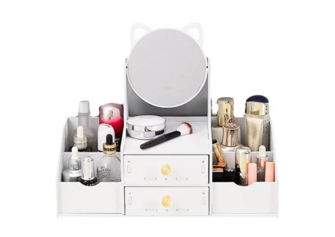 Mała Toaletka Dziecięca Lustro Z Uszami Szufladki Drewniana Biała Mała Toaletka Dziecięca Lustro Z Uszami Szufladki Drewniana Biała