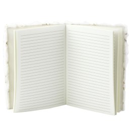 Pluszowy Zeszyt Notatnik W Linie Złote Gwiazdki Biały A5 80 Kartek