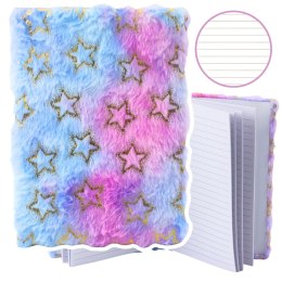 Pluszowy Zeszyt Notatnik W Linie Złote Gwiazdki Pastelowy A5 80 Kartek