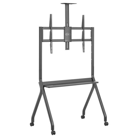 Stand / wózek do TV Maclean, półka na kamerę, na kółkach, 55-100", max. obciążenie 120kg/10kg półka, max. VESA 900x600, czarny, Stand / wózek do TV Maclean, półka na kamerę, na kółkach, 55-100", max. obciążenie 120kg/10kg półka, max. VESA 900x600, czarny,
