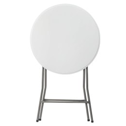 Stół Składany Z Blokadą Cateringowy Bankietowy Stolik Okrągły Biały 80x88cm