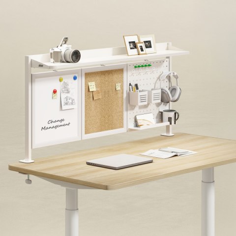 Przegroda biurkowa / organizer Ergo Office, max. obciążenie 10kg, biała i korkowa tablica, szerokość 1250mm, biała, ER-300 W Przegroda biurkowa / organizer Ergo Office, max. obciążenie 10kg, biała i korkowa tablica, szerokość 1250mm, biała, ER-300 W