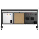 Przegroda biurkowa / organizer Ergo Office, max. obciążenie 10kg, biała i korkowa tablica, szerokość 1250mm, czarna,ER-300 B