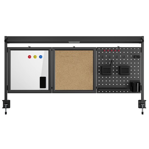 Przegroda biurkowa / organizer Ergo Office, max. obciążenie 10kg, biała i korkowa tablica, szerokość 1250mm, czarna,ER-300 B Przegroda biurkowa / organizer Ergo Office, max. obciążenie 10kg, biała i korkowa tablica, szerokość 1250mm, czarna,ER-300 B