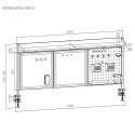 Przegroda biurkowa / organizer Ergo Office, max. obciążenie 10kg, biała i korkowa tablica, szerokość 1250mm, czarna,ER-300 B