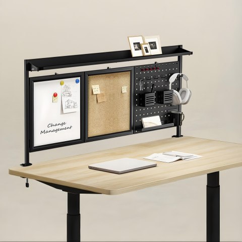 Przegroda biurkowa / organizer Ergo Office, max. obciążenie 10kg, biała i korkowa tablica, szerokość 1250mm, czarna,ER-300 B Przegroda biurkowa / organizer Ergo Office, max. obciążenie 10kg, biała i korkowa tablica, szerokość 1250mm, czarna,ER-300 B
