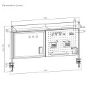 Przegroda biurkowa / organizer Ergo Office, max. obciążenie 10kg, biała tablica, szerokość 1116mm, biała, ER-301 W