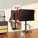 Stand / wózek dla TV Ergo-Office, max. obciążenie 50kg / 5kg półka, max. VESA 600x400, wbud. listwa zasil., czarny, ER-304 B