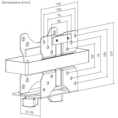 Uchwyt do mini komputerów Maclean, zakres 17-70mm, kompatybilny z VESA, max. obciążenie 5kg, biały, MC-115 W Uchwyt do mini komputerów Maclean, zakres 17-70mm, kompatybilny z VESA, max. obciążenie 5kg, biały, MC-115 W