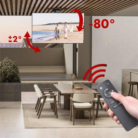 Uchwyt elektryczny do TV Maclean, sufitowy, obsługa Tuya, max. VESA 800x400, dla TV 43-86", max. 45kg, MC-110 T Uchwyt elektryczny do TV Maclean, sufitowy, obsługa Tuya, max. VESA 800x400, dla TV 43-86", max. 45kg, MC-110 T