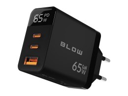 76-030# Ładowarka sieciowa gniazdo usb + usb-cx2 pd 65w gan czarna