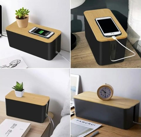 AG381D Organizer na kable listwy czarny AG381D Organizer na kable listwy czarny