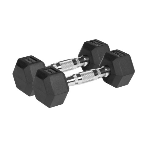 Hantle żeliwne gumowane HEX 2x2.5 kg REBEL ACTIVE Hantle żeliwne gumowane HEX 2x2.5 kg REBEL ACTIVE