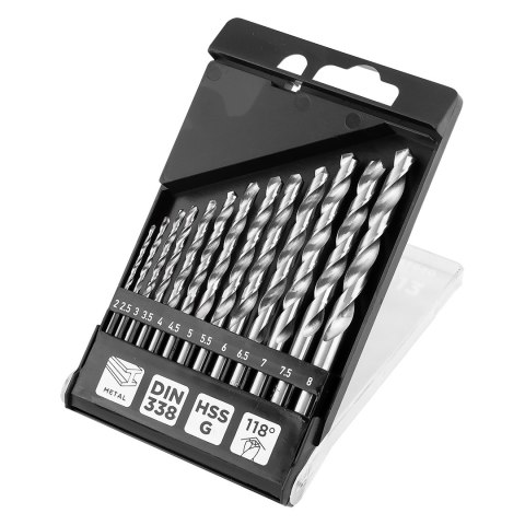 Wiertła do metalu HSS-G, 2 - 8 mm, zestaw 13 szt. Wiertła do metalu HSS-G, 2 - 8 mm, zestaw 13 szt.