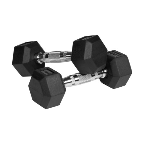 Hantle żeliwne gumowane HEX 2x2.5 kg REBEL ACTIVE Hantle żeliwne gumowane HEX 2x2.5 kg REBEL ACTIVE