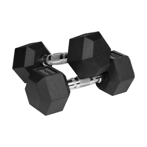 Hantle żeliwne gumowane HEX 2x7.5 kg REBEL ACTIVE Hantle żeliwne gumowane HEX 2x7.5 kg REBEL ACTIVE